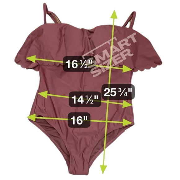 Kona Sol Women's Scalloped Flounce One Piece Swimsuit Size Large Mulberry NWT - Picture 6 of 6